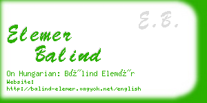 elemer balind business card